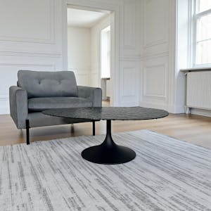 Table basse en verre ondulé noir - forme organique LIGURIE